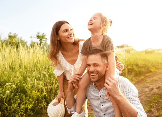 Familie in der Hitze